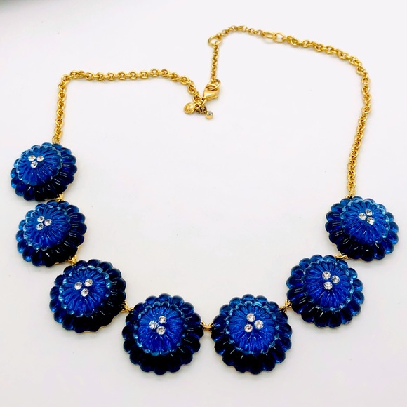 Vintage Ann Taylor Statement Blue Necklace - Picture 1 of 12